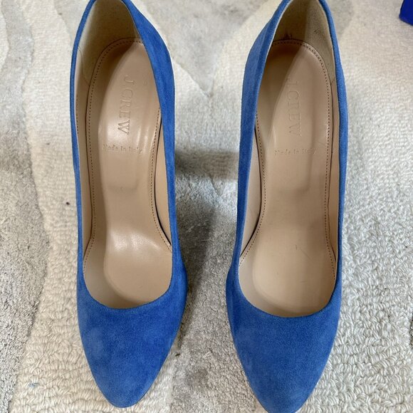 J crew Blue Heel Suede pump - Picture 5 of 11